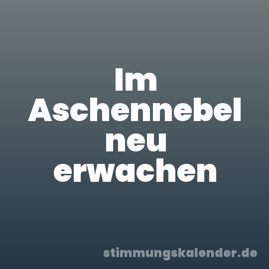 Im Aschennebel neu erwachen