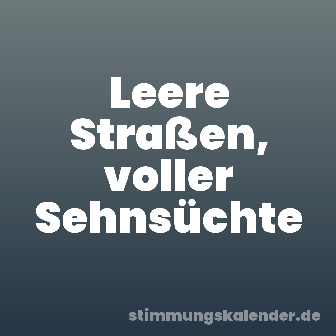 Leere Straßen, voller Sehnsüchte