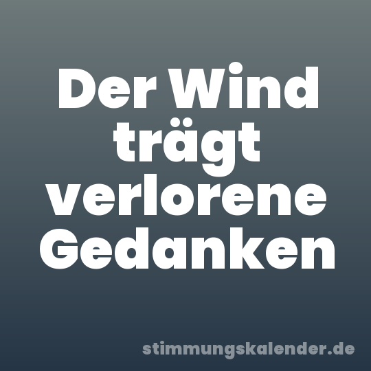 Der Wind trägt verlorene Gedanken