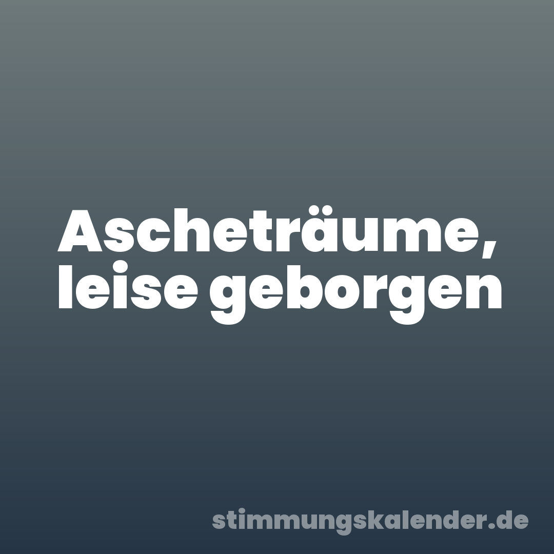 Ascheträume, leise geborgen