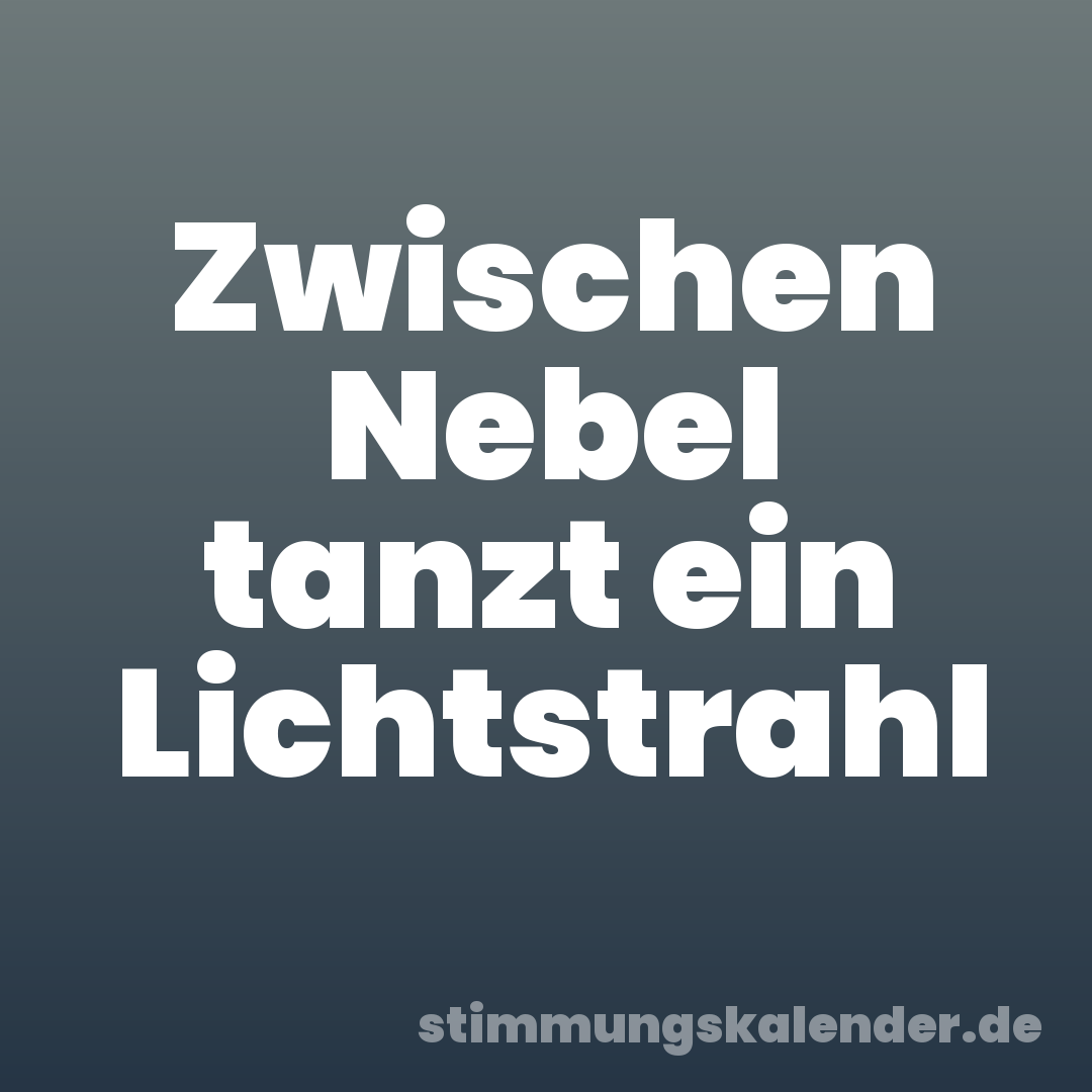 Zwischen Nebel tanzt ein Lichtstrahl