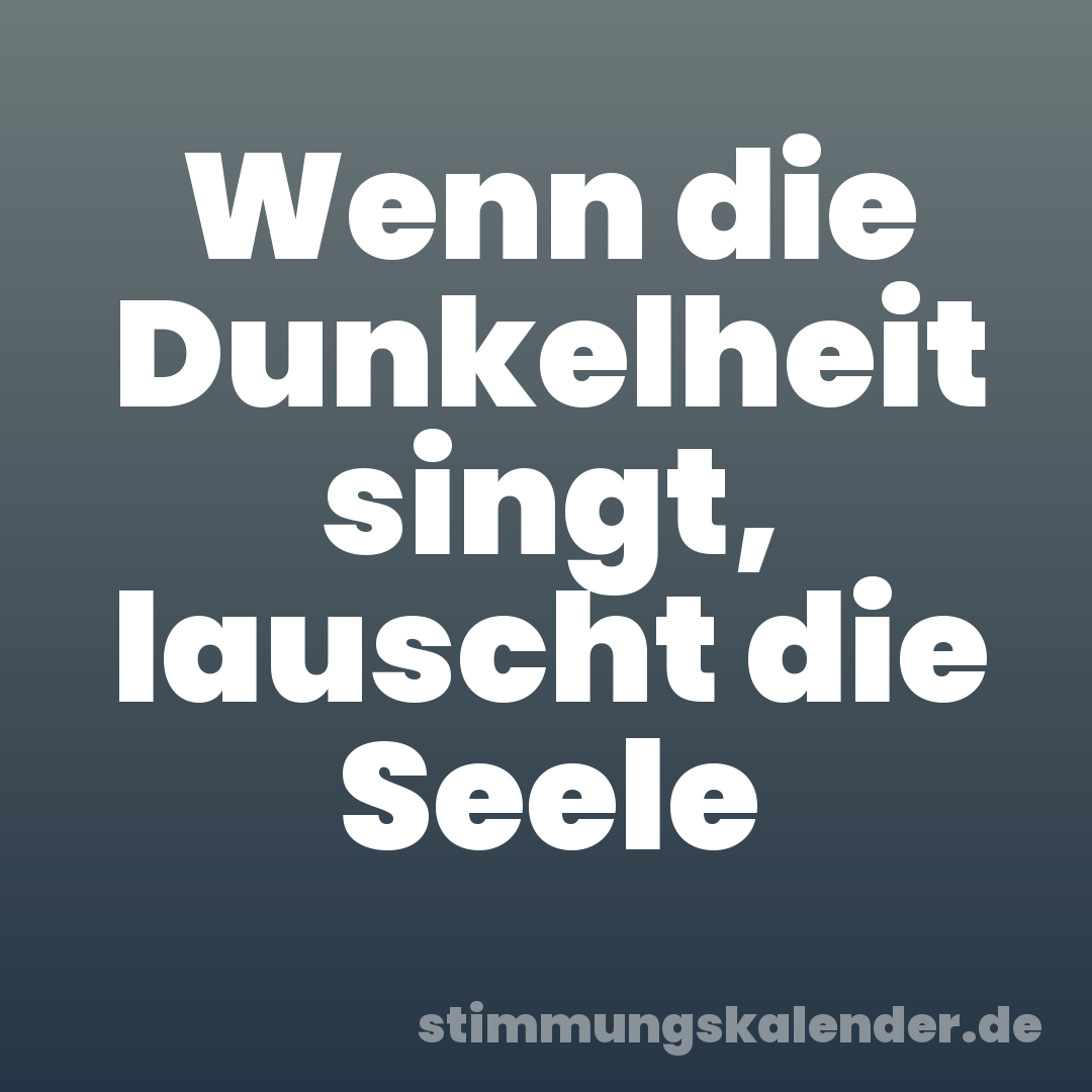 Wenn die Dunkelheit singt, lauscht die Seele