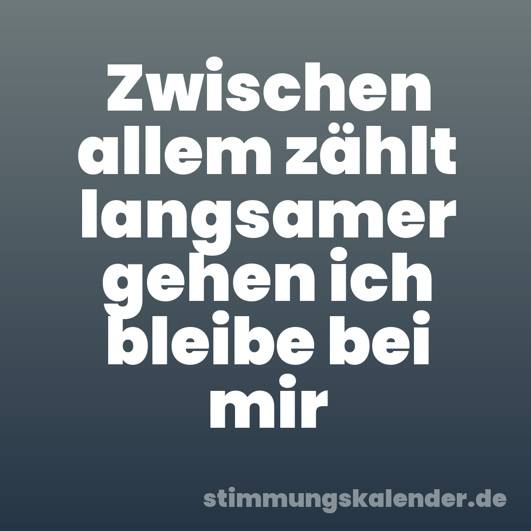Zwischen allem zählt langsamer gehen ich bleibe bei mir