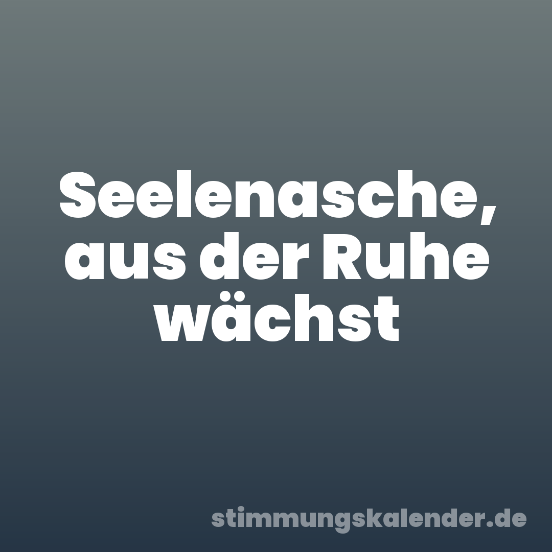 Seelenasche, aus der Ruhe wächst