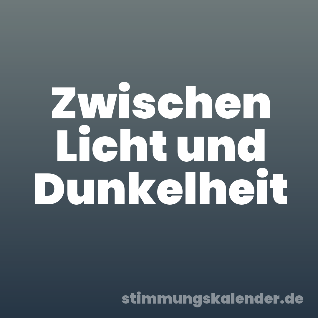 Zwischen Licht und Dunkelheit