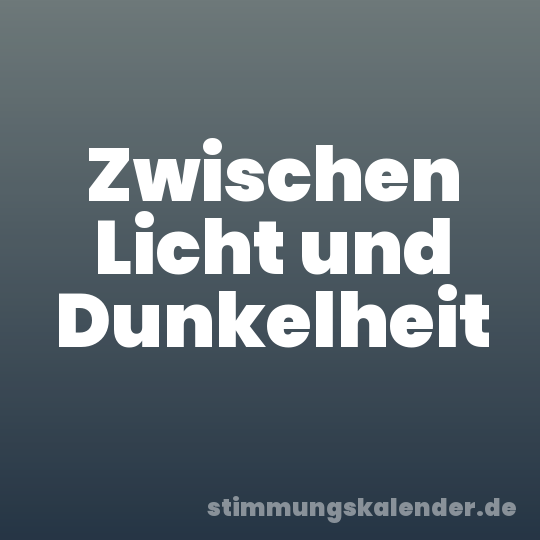 Zwischen Licht und Dunkelheit