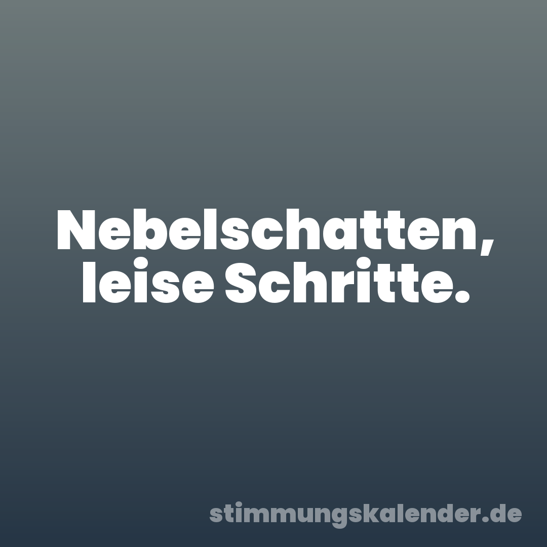 Nebelschatten, leise Schritte.