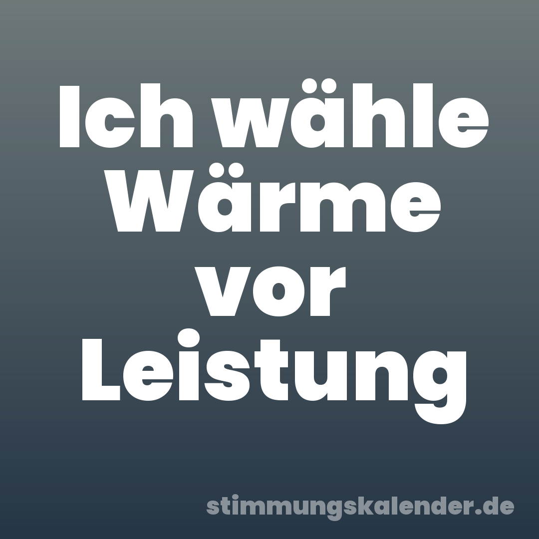 Ich wähle Wärme vor Leistung
