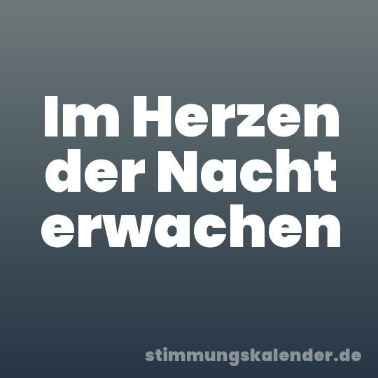 Im Herzen der Nacht erwachen
