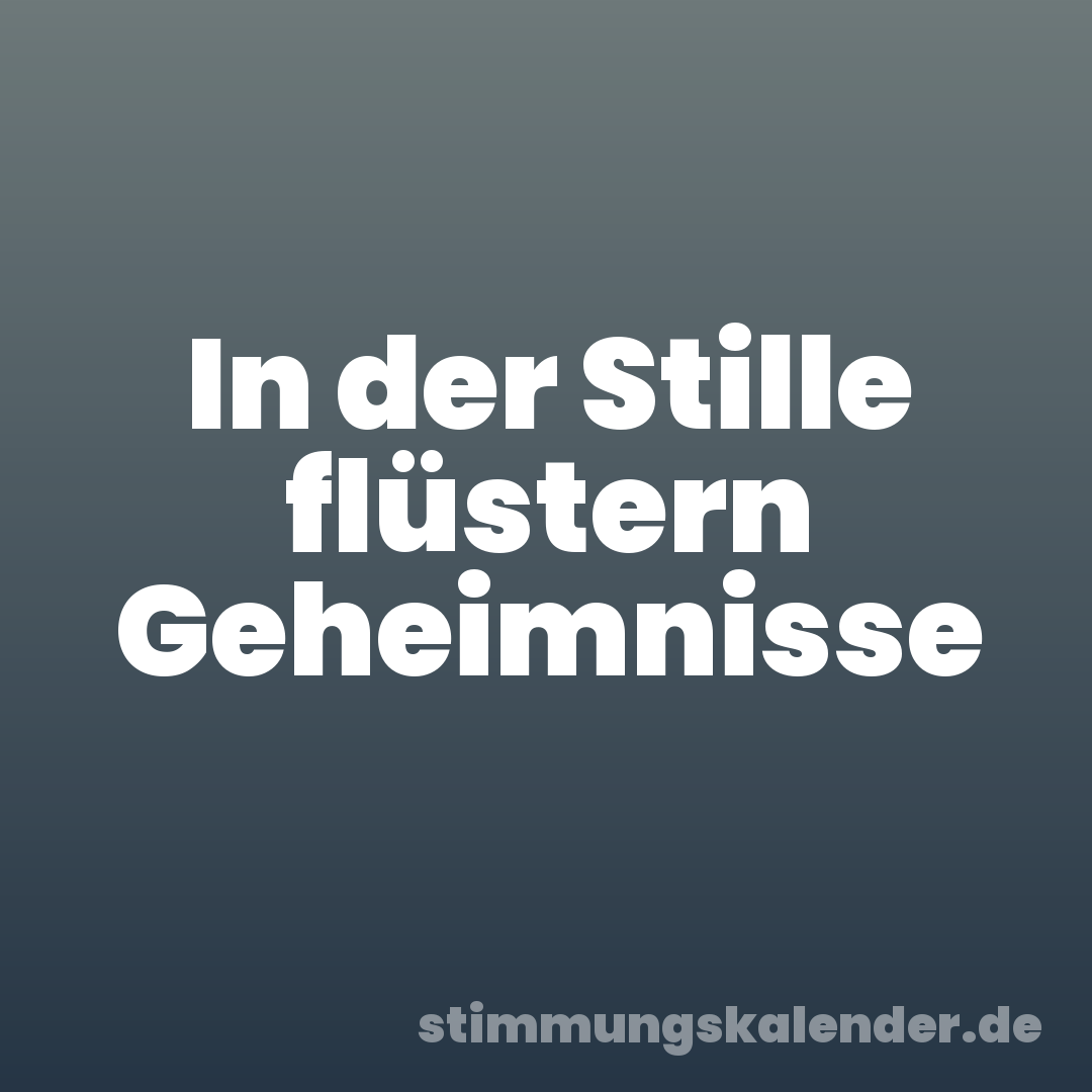 In der Stille flüstern Geheimnisse