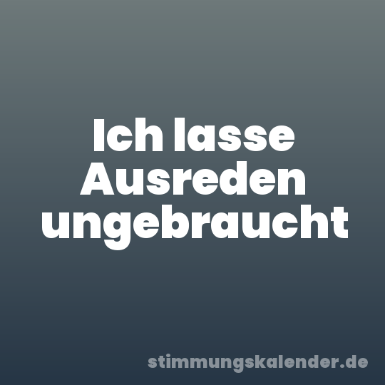 Ich lasse Ausreden ungebraucht