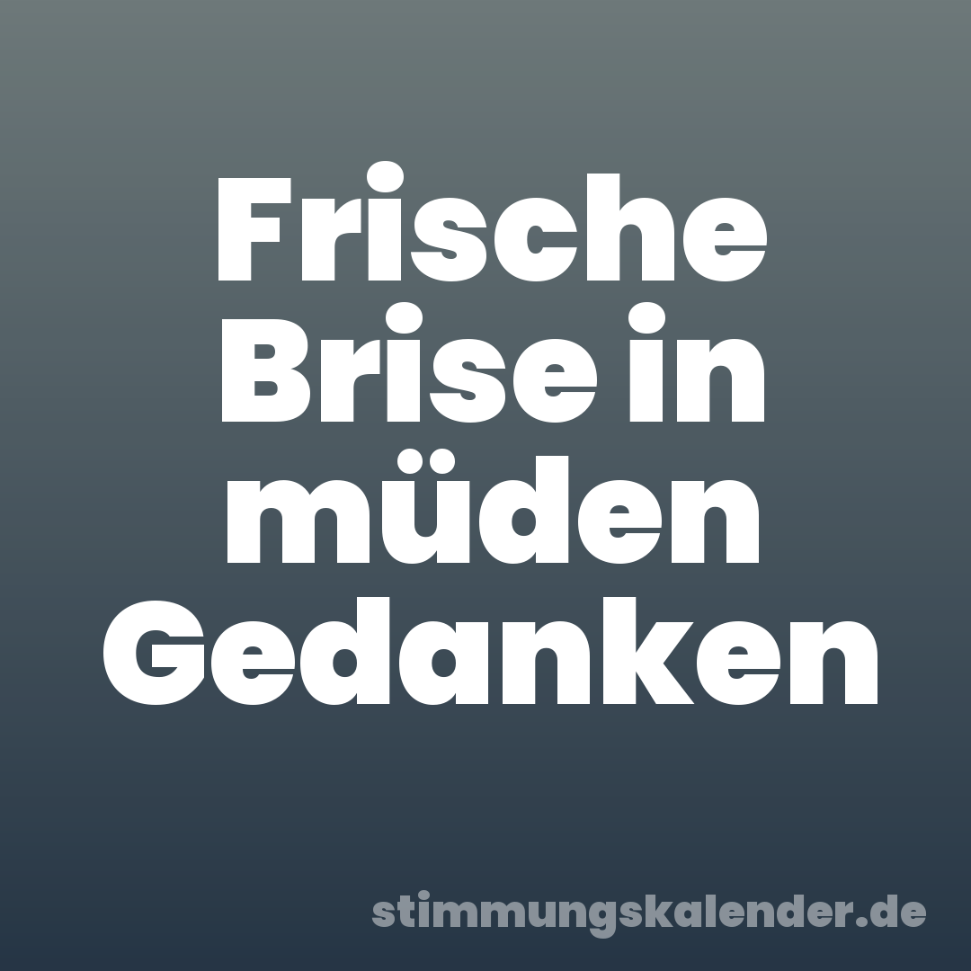 Frische Brise in müden Gedanken
