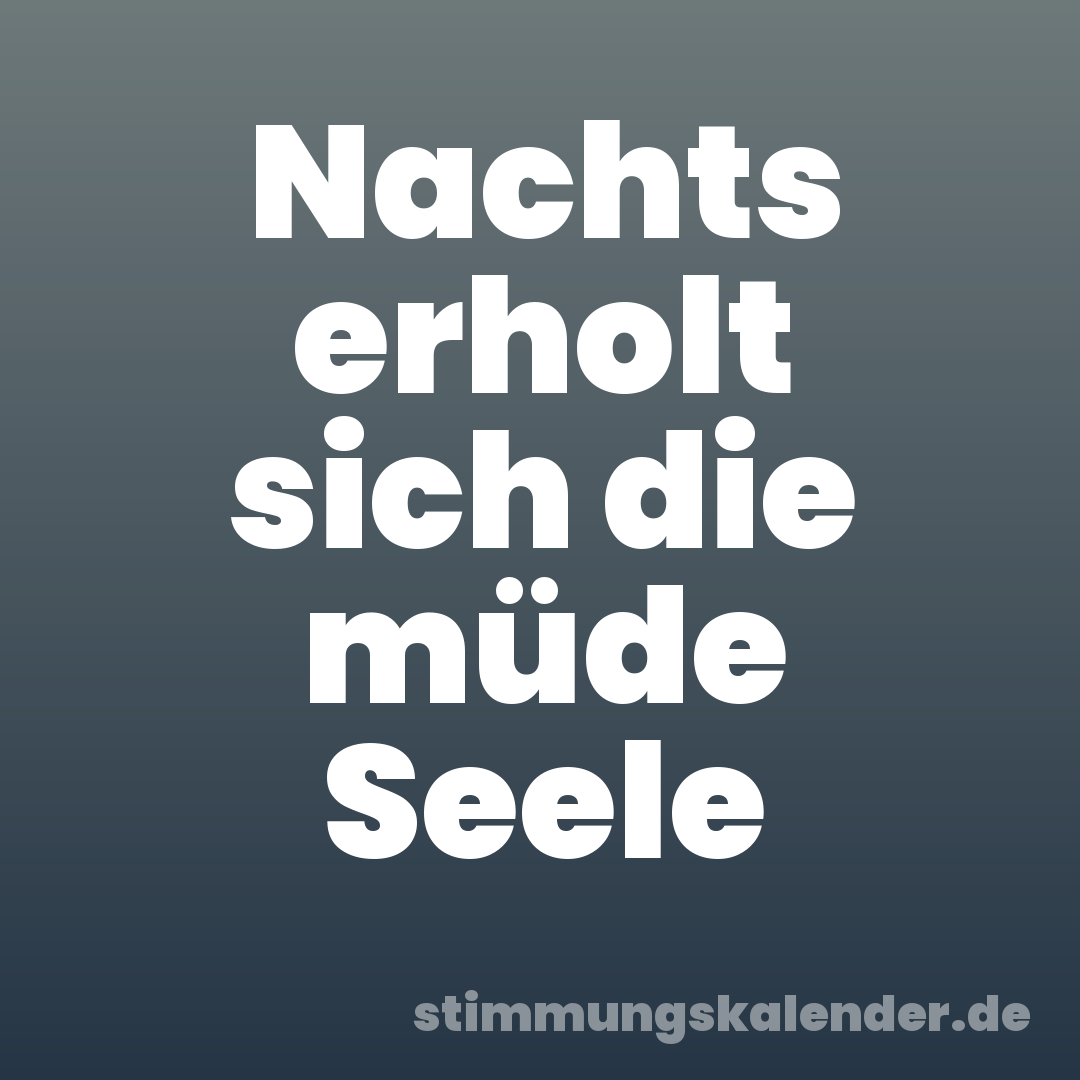 Nachts erholt sich die müde Seele