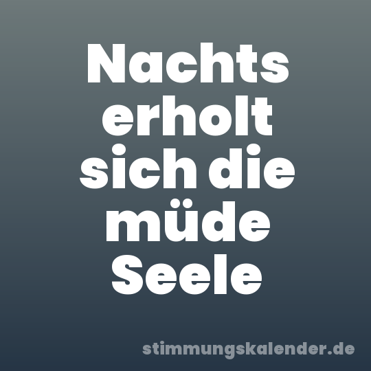 Nachts erholt sich die müde Seele