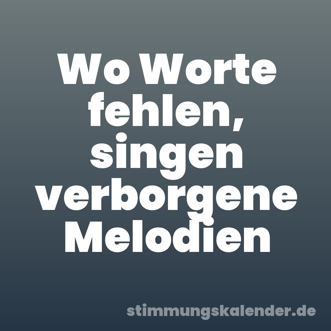 Wo Worte fehlen, singen verborgene Melodien