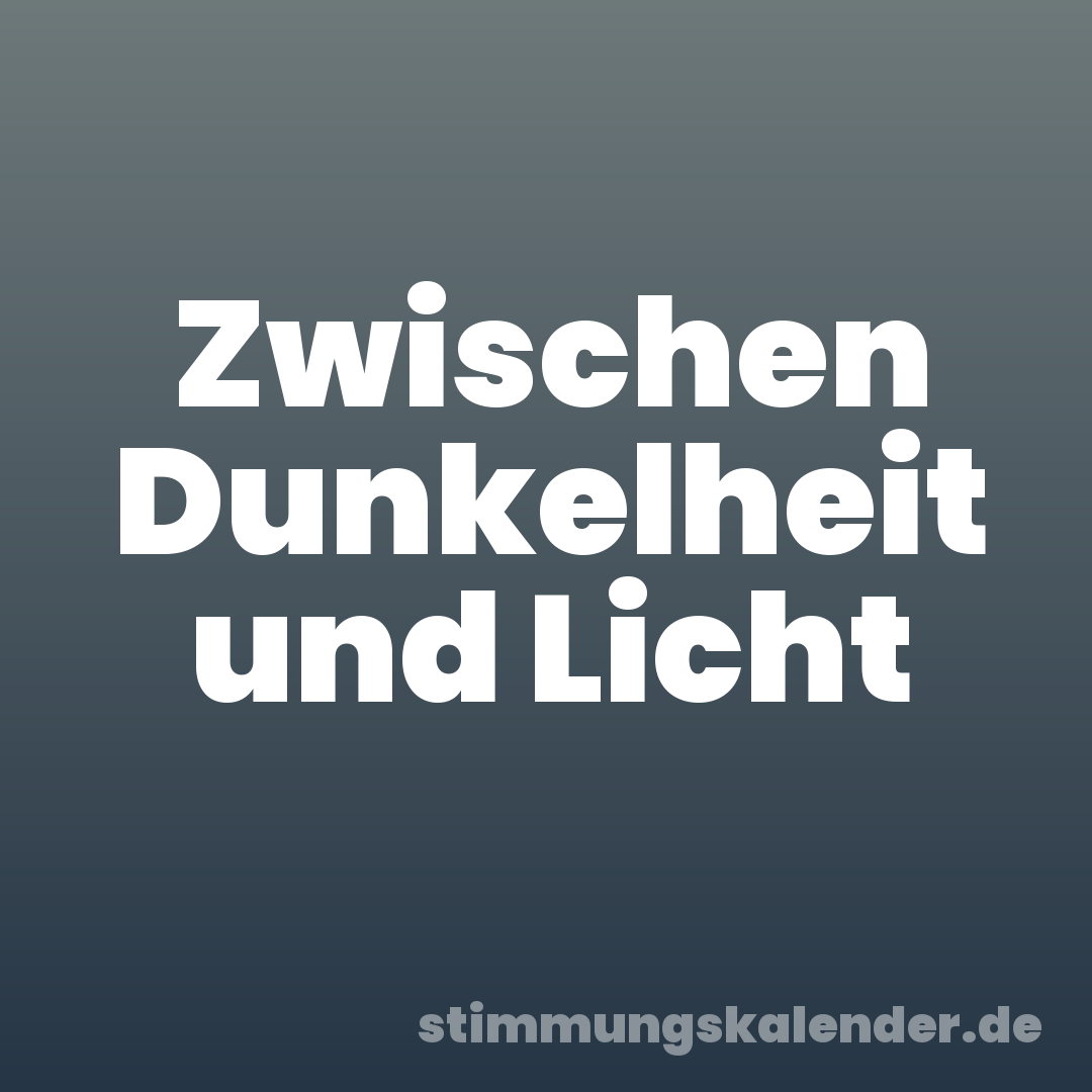 Zwischen Dunkelheit und Licht