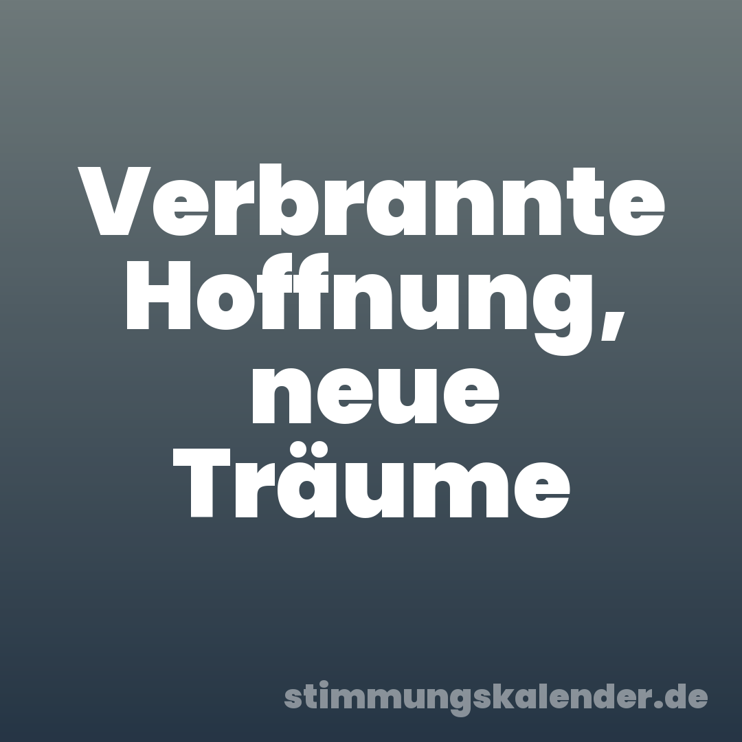 Verbrannte Hoffnung, neue Träume