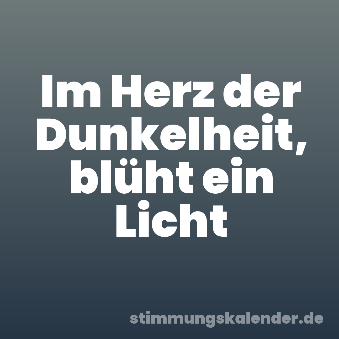 Im Herz der Dunkelheit, blüht ein Licht