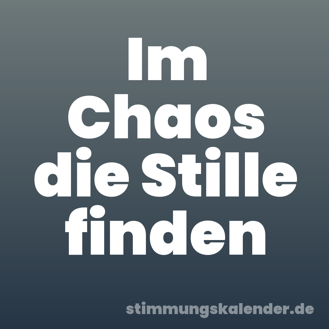 Im Chaos die Stille finden