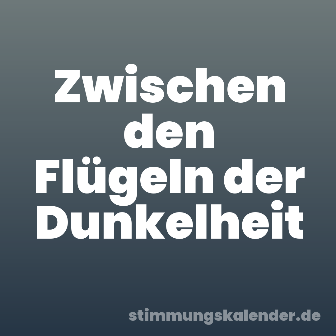 Zwischen den Flügeln der Dunkelheit