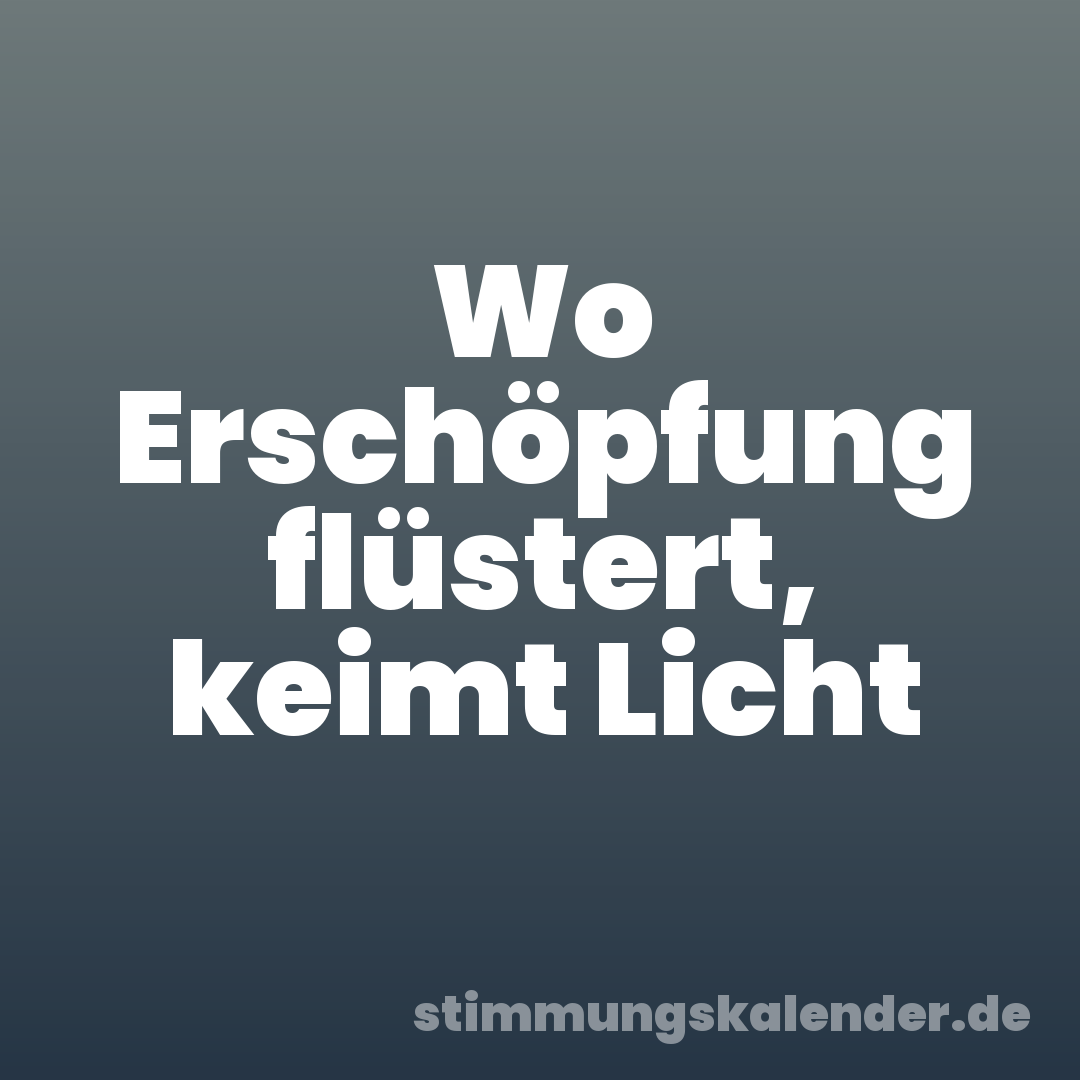Wo Erschöpfung flüstert, keimt Licht