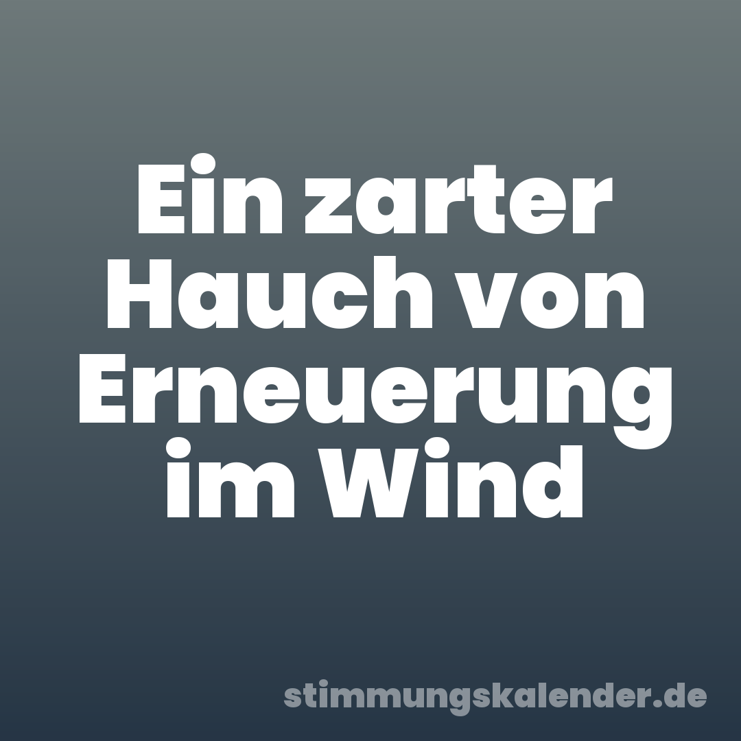 Ein zarter Hauch von Erneuerung im Wind