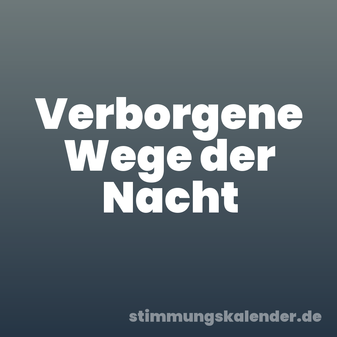 Verborgene Wege der Nacht