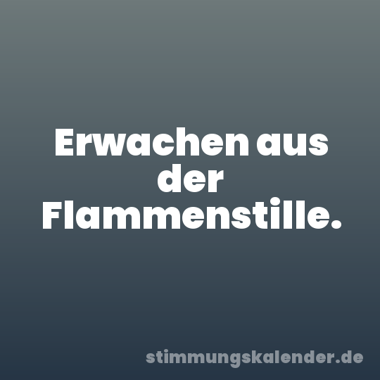 Erwachen aus der Flammenstille.