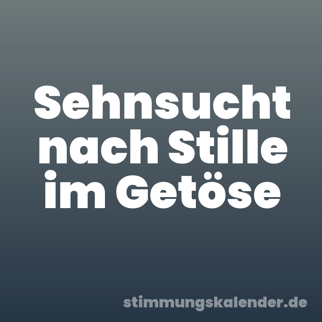 Sehnsucht nach Stille im Getöse