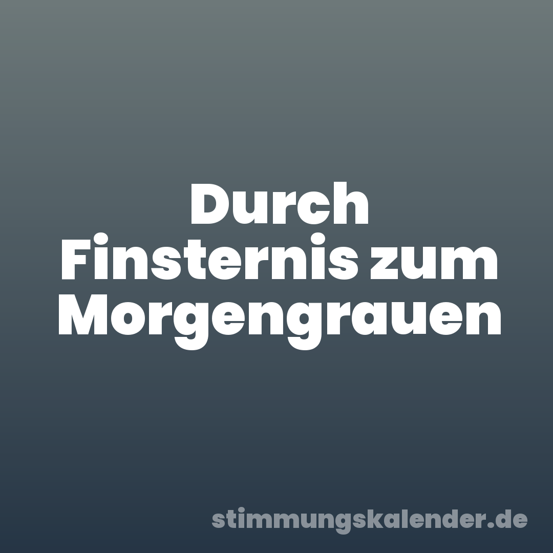 Durch Finsternis zum Morgengrauen
