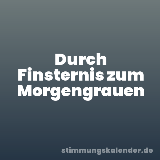 Durch Finsternis zum Morgengrauen