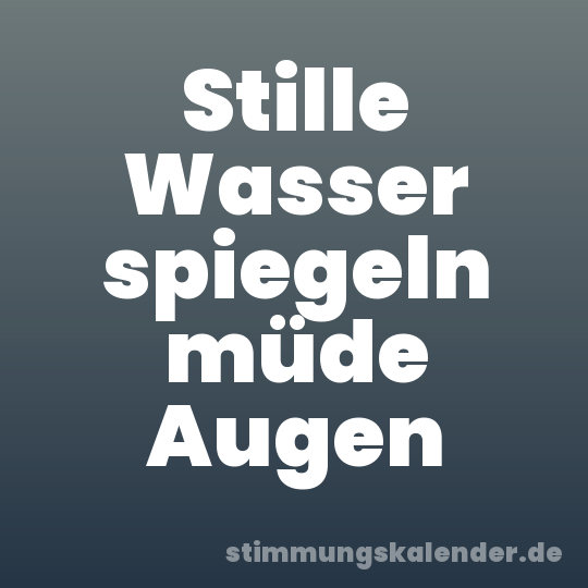 Stille Wasser spiegeln müde Augen