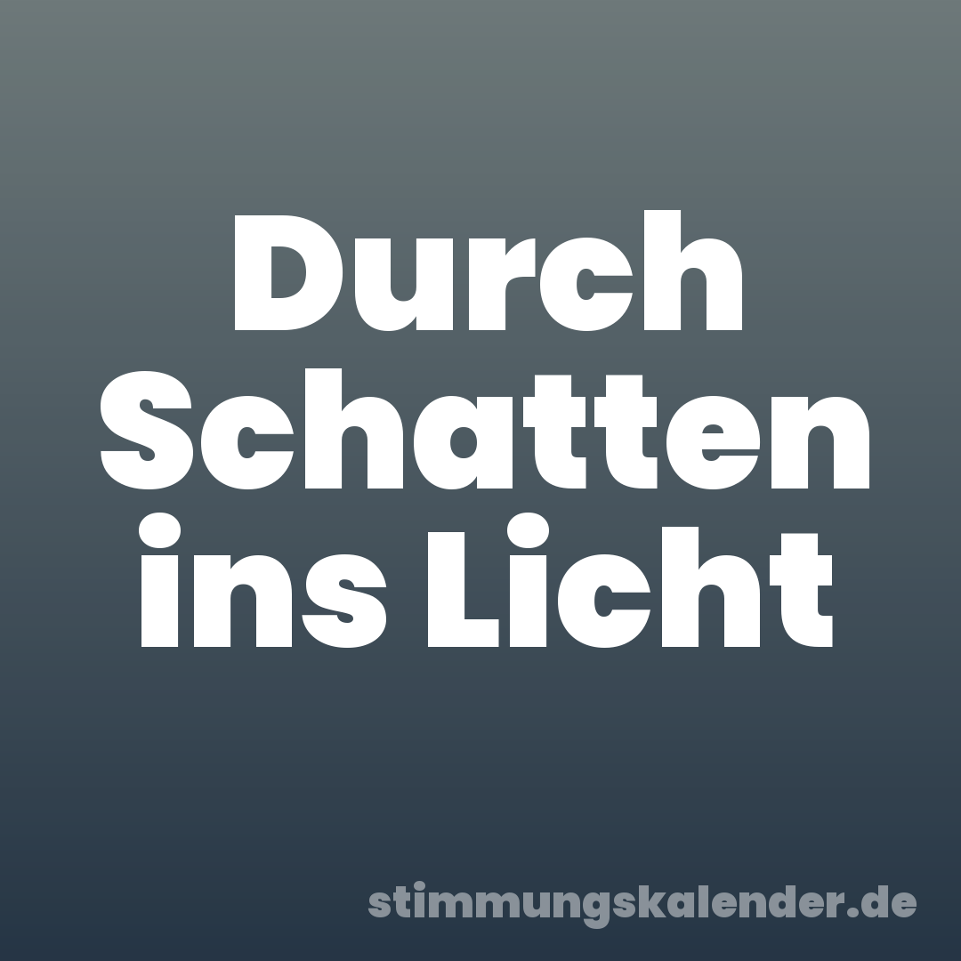 Durch Schatten ins Licht