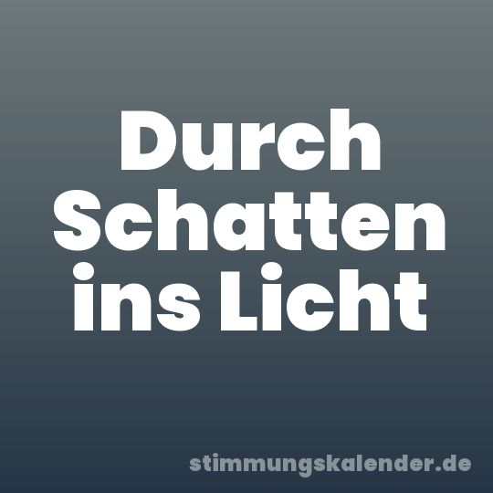 Durch Schatten ins Licht