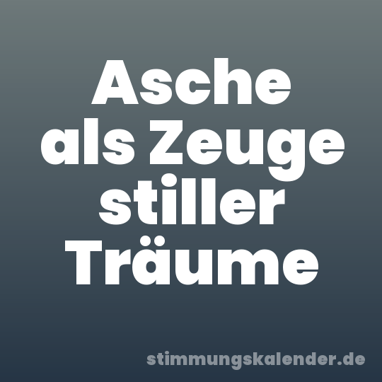 Asche als Zeuge stiller Träume