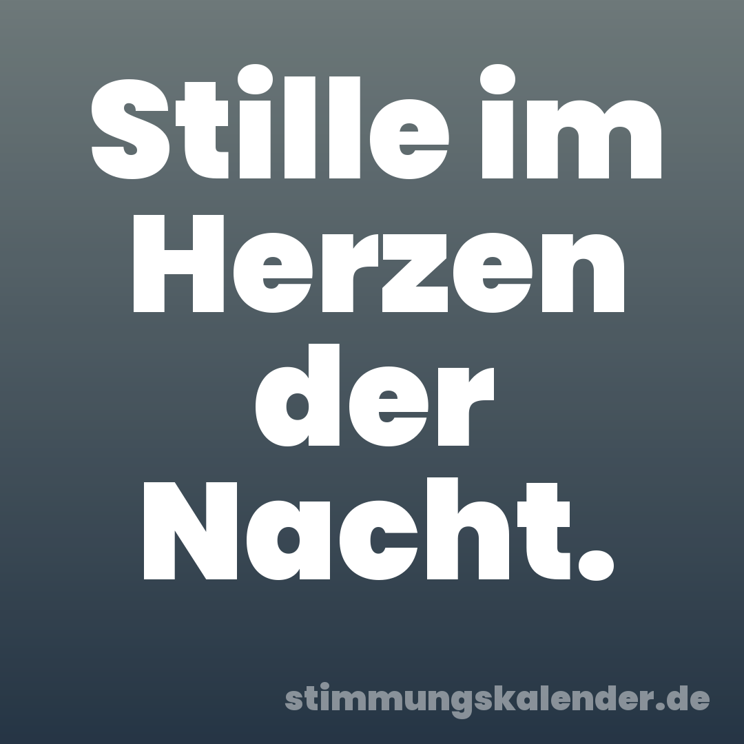 Stille im Herzen der Nacht.