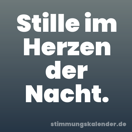 Stille im Herzen der Nacht.