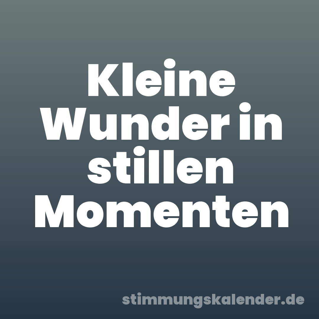 Kleine Wunder in stillen Momenten