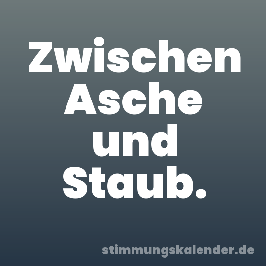 Zwischen Asche und Staub.