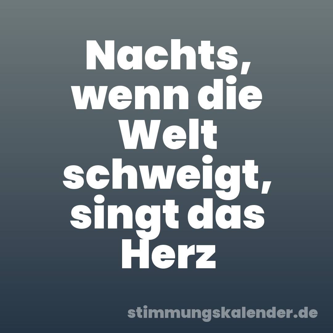 Nachts, wenn die Welt schweigt, singt das Herz