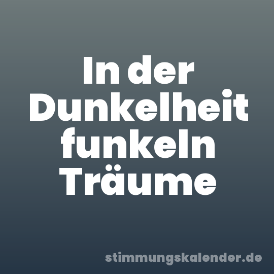 In der Dunkelheit funkeln Träume