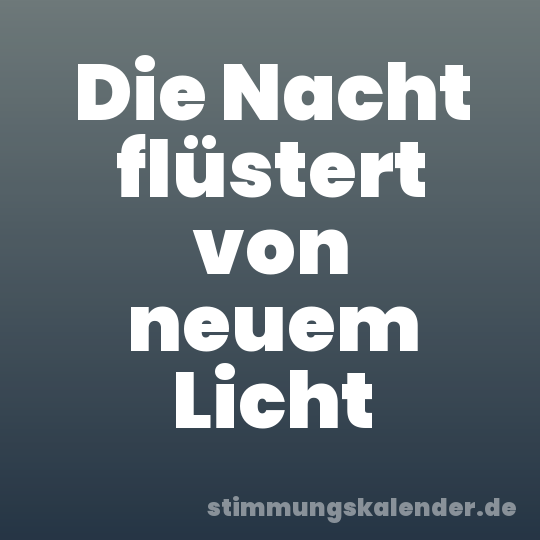 Die Nacht flüstert von neuem Licht