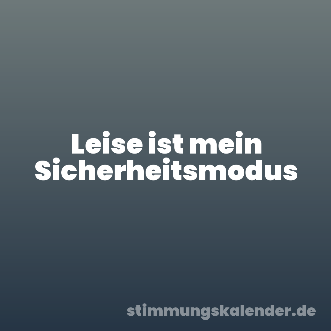 Leise ist mein Sicherheitsmodus