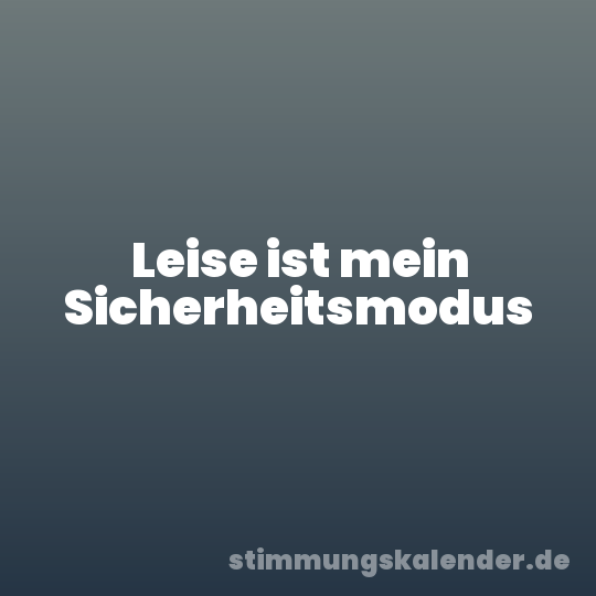 Leise ist mein Sicherheitsmodus