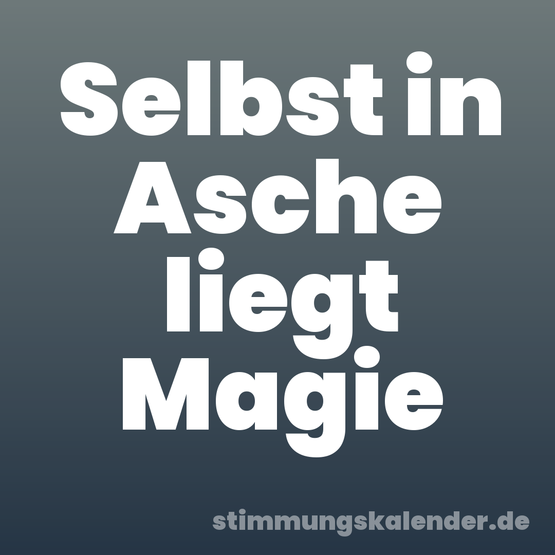Selbst in Asche liegt Magie
