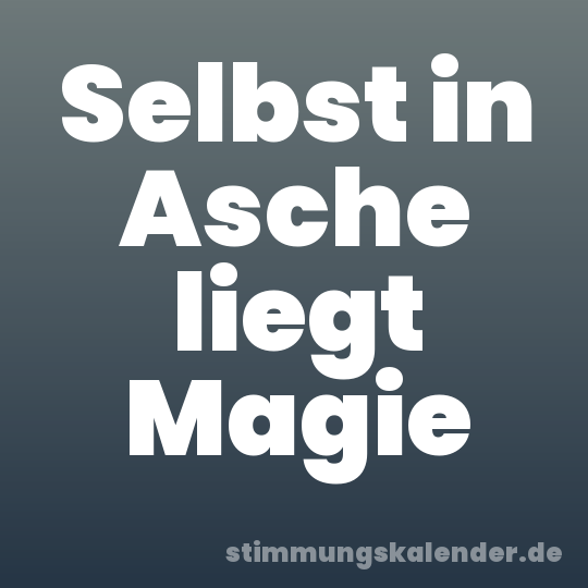 Selbst in Asche liegt Magie