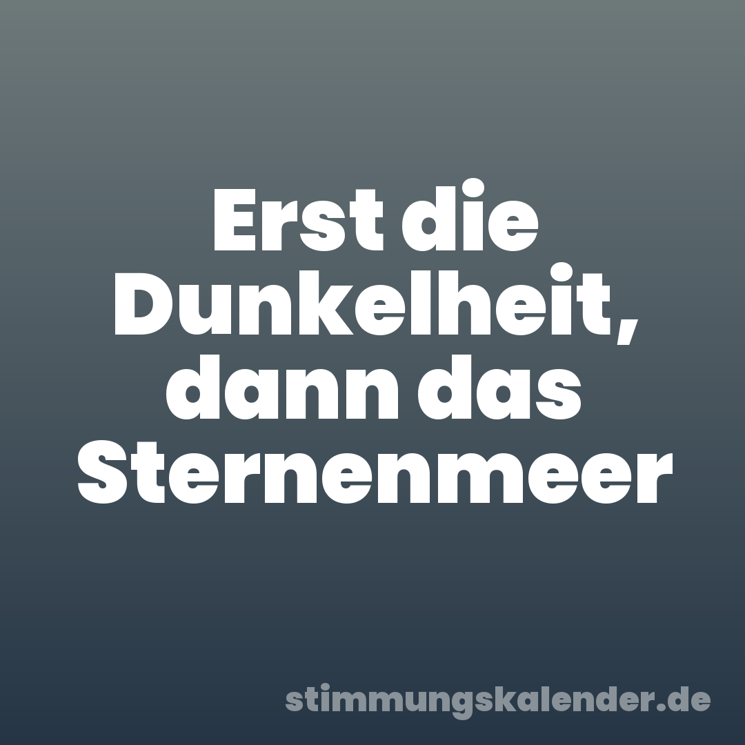 Erst die Dunkelheit, dann das Sternenmeer