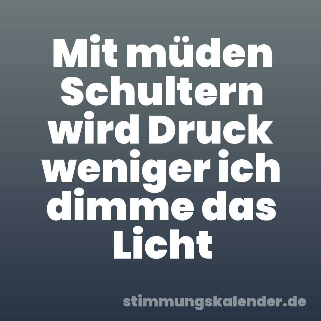 Mit müden Schultern wird Druck weniger ich dimme das Licht