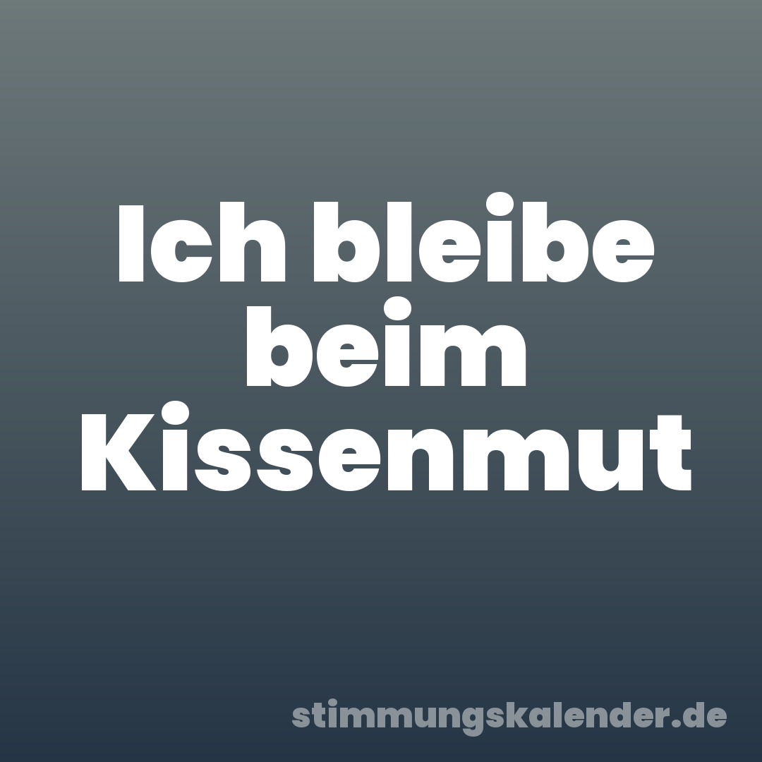 Ich bleibe beim Kissenmut