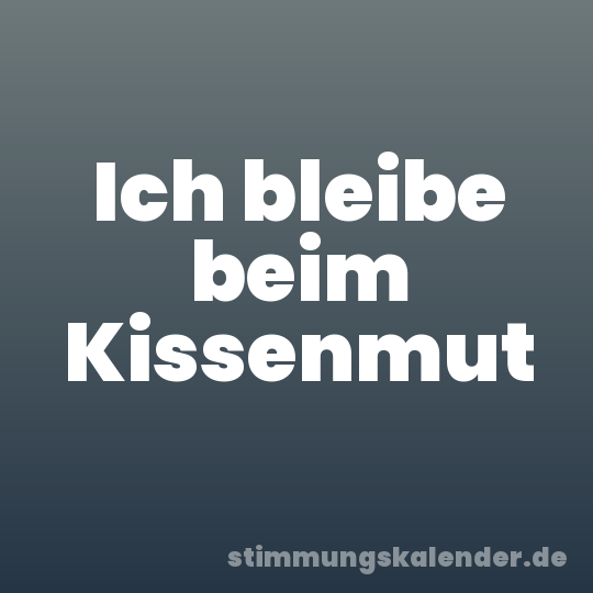 Ich bleibe beim Kissenmut